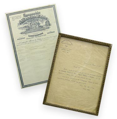 Documento histórico ligado à Rech Seguros